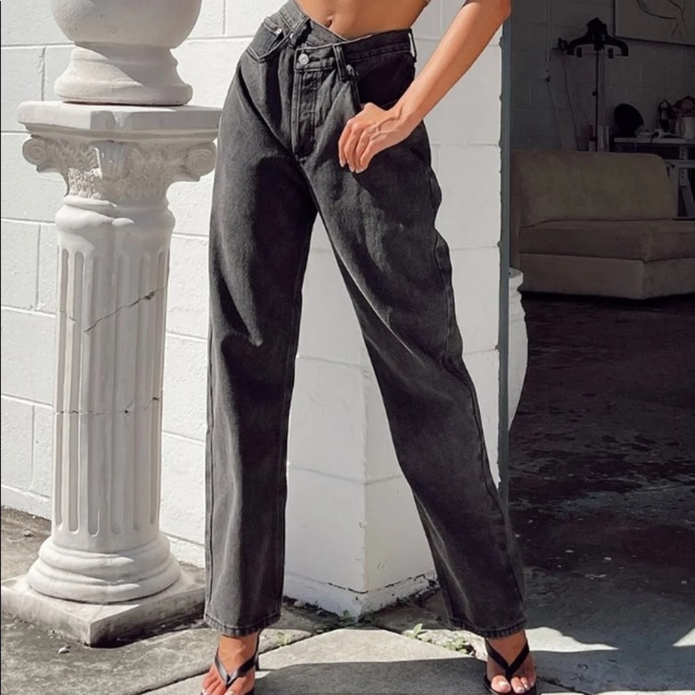 Princess Polly Holly Asymmetrical Jeans